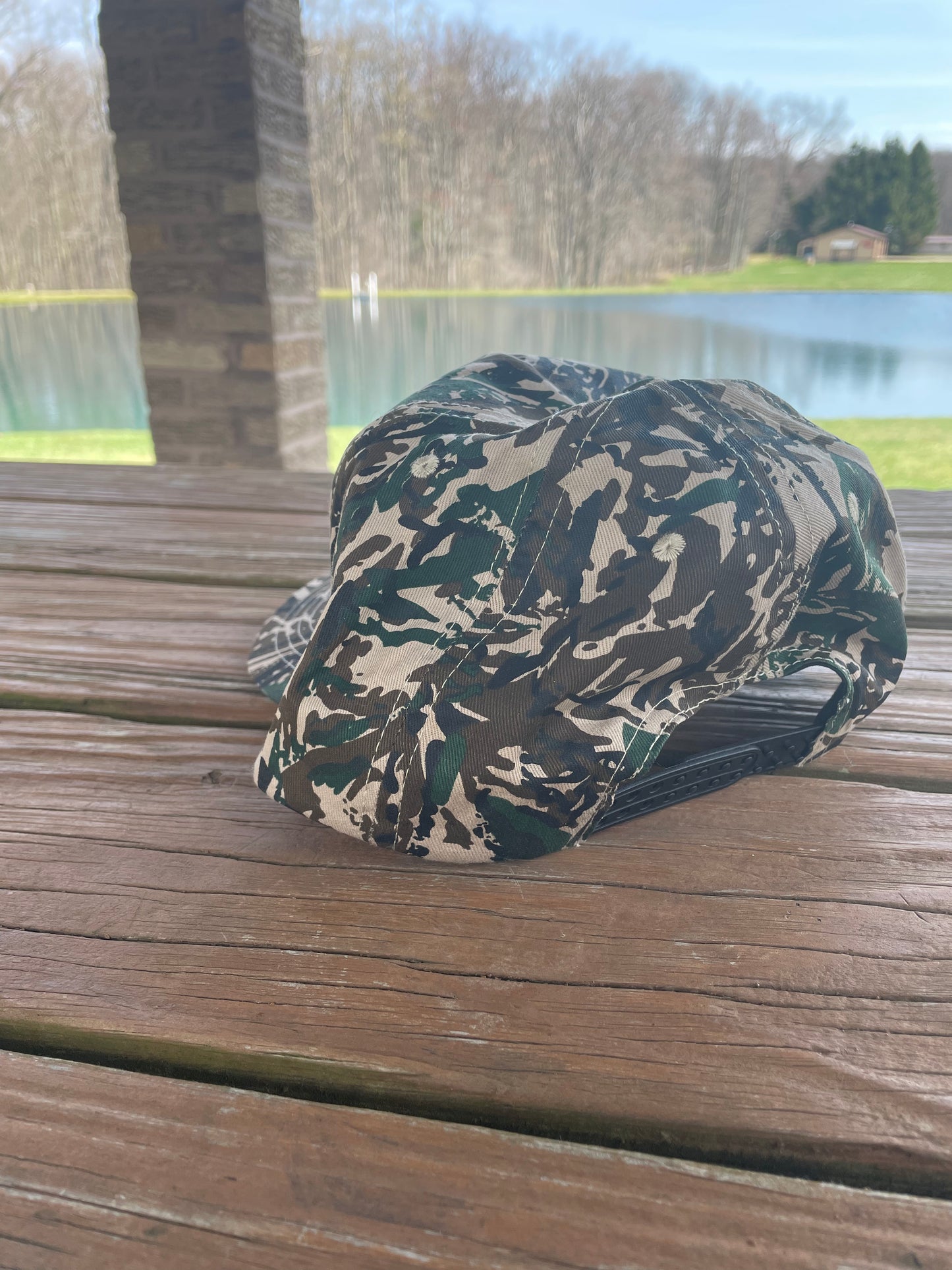 I Saw Bigfoot retro camo SnapBack hat