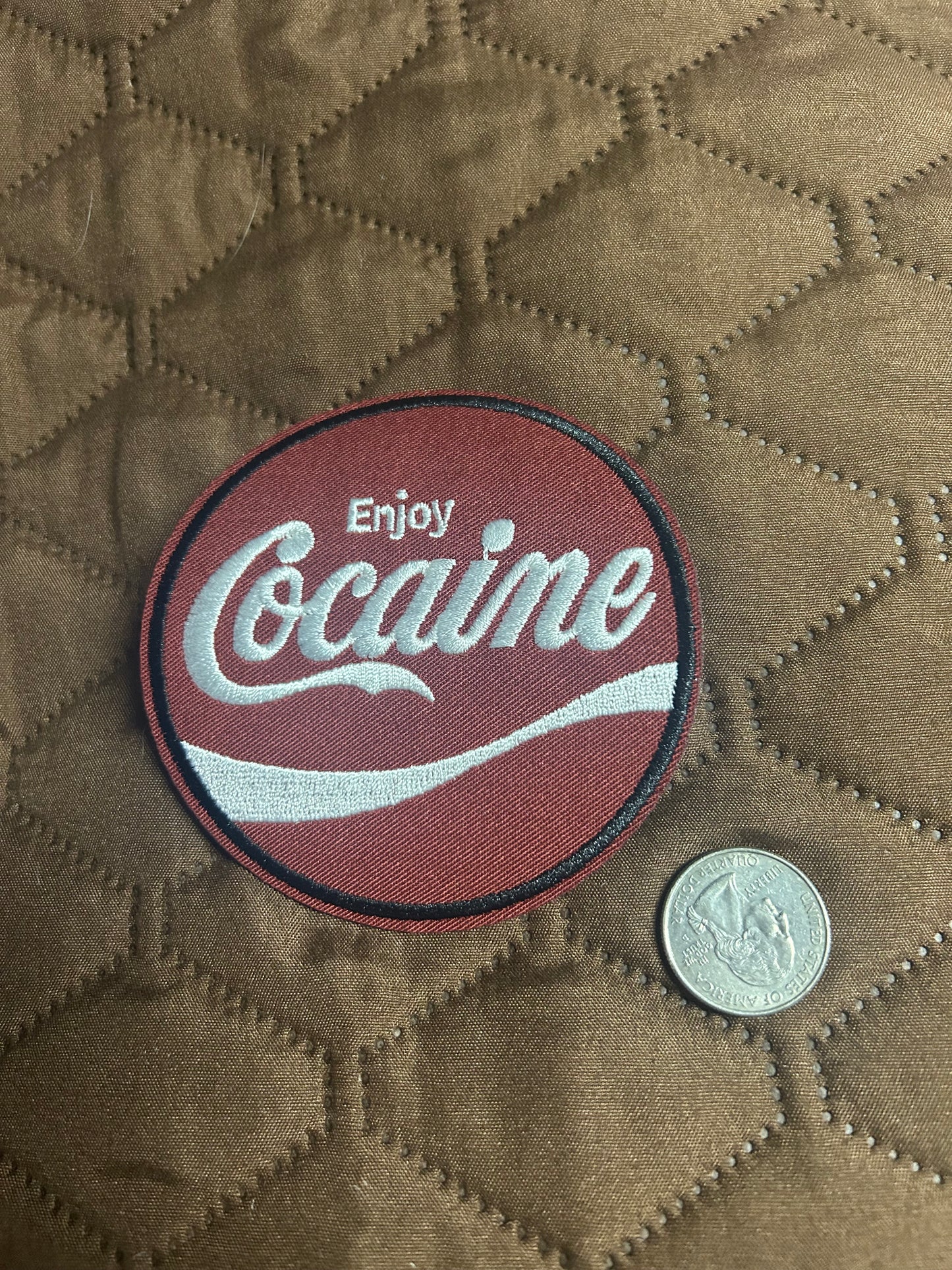 Enjoy Cocaine iron on patch