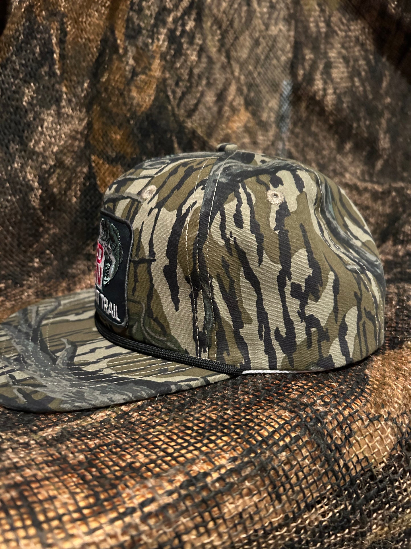 Red Man Tournament Trail retro camo snapback hat