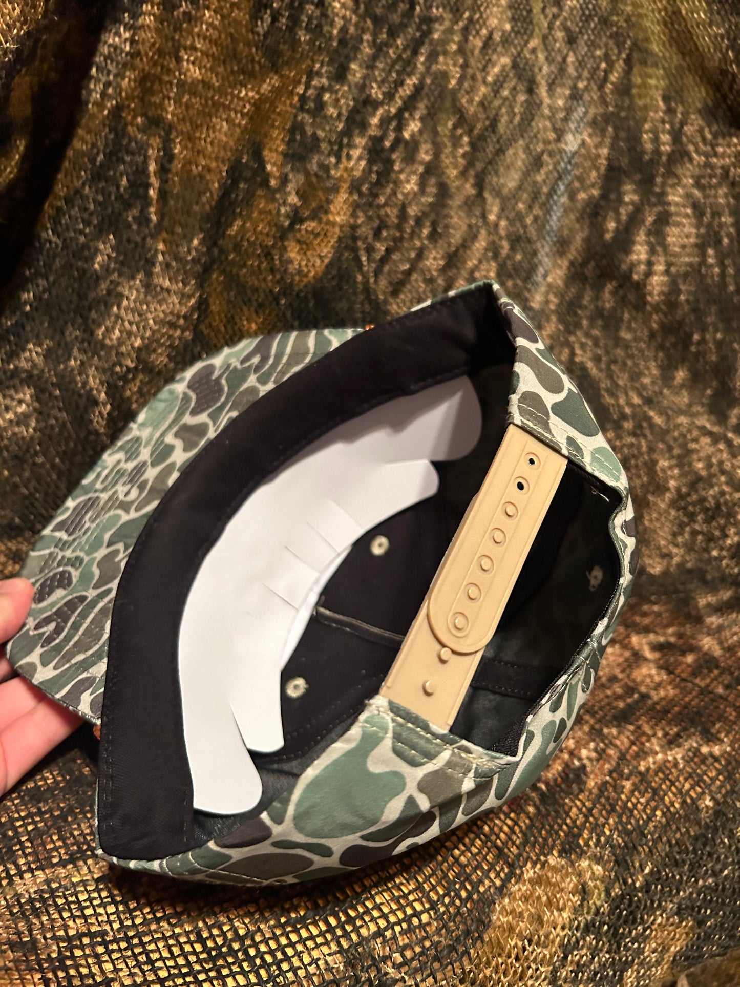 Pheasant hunting rust jungle camo rope brim SnapBack hat