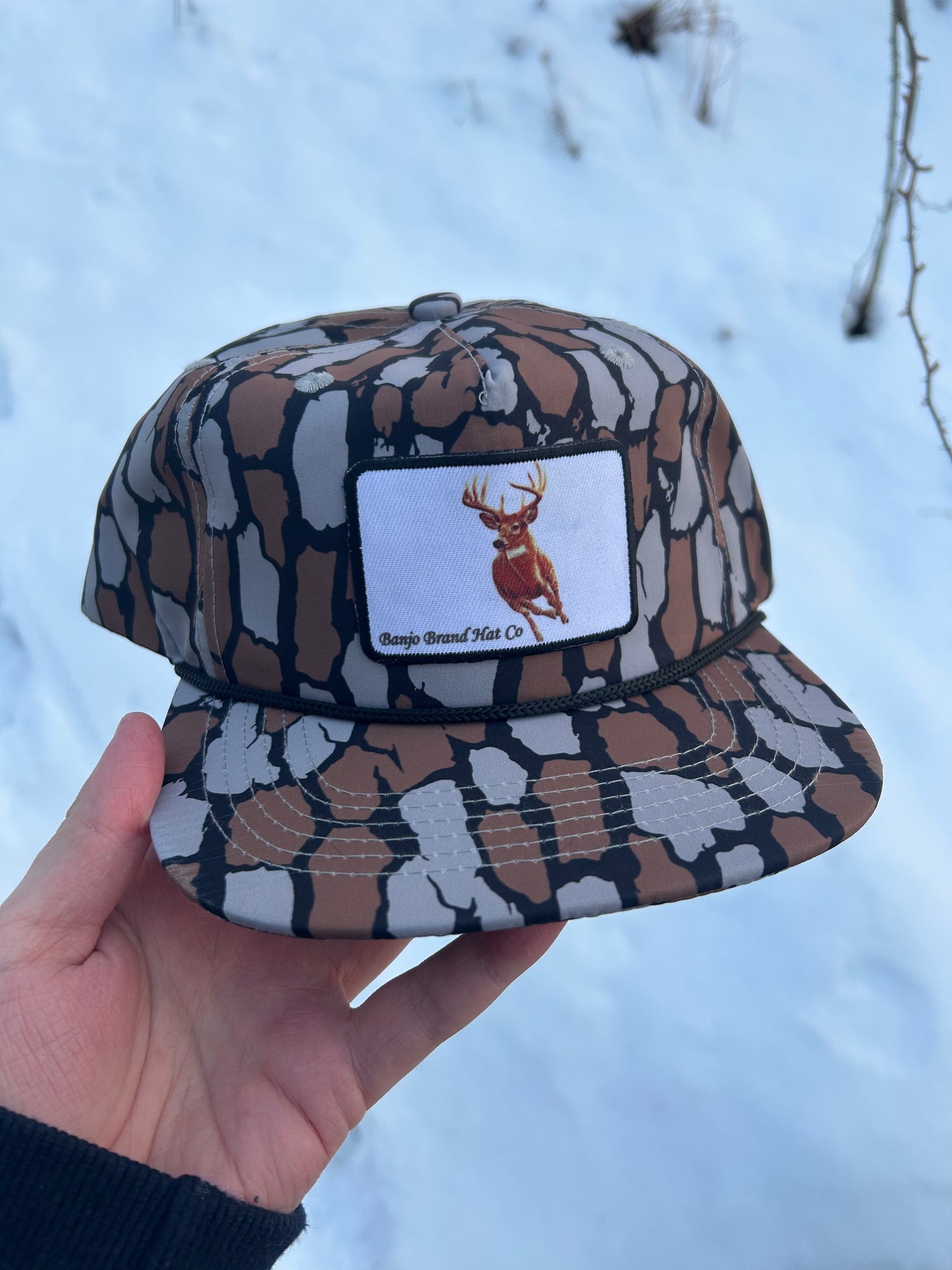 Whitetail buck BBHC oak camo SnapBack hat