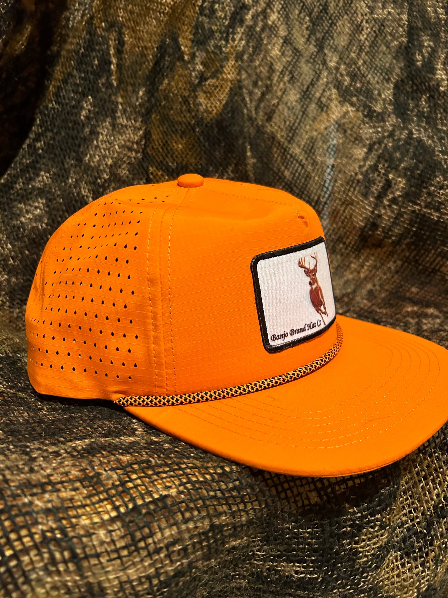 Whitetail buck BBHC blaze Orange performance SnapBack hat