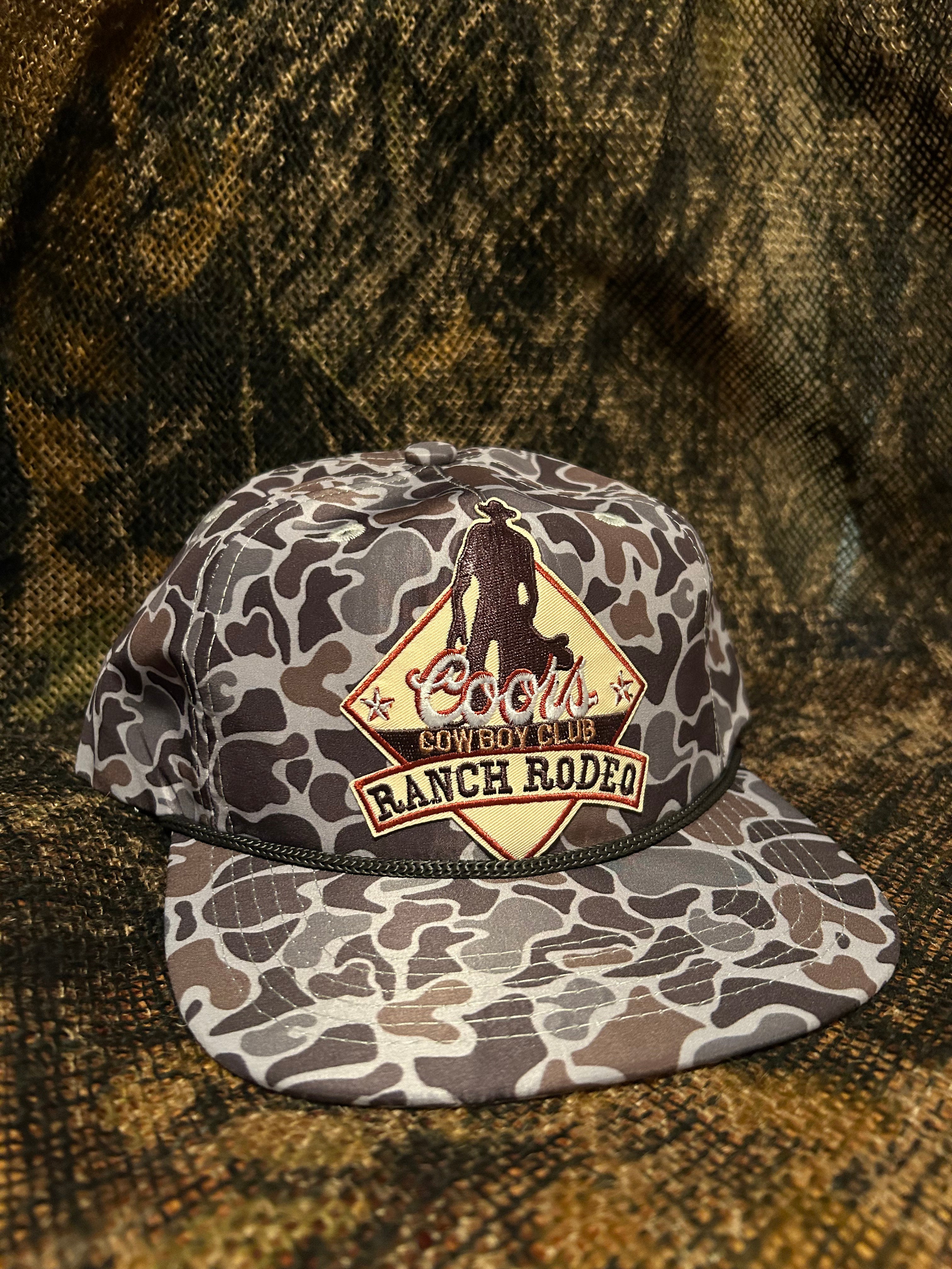 Custom Coors Beer Cowboy Club Ranch Rode Vintage Camo Rope Mesh