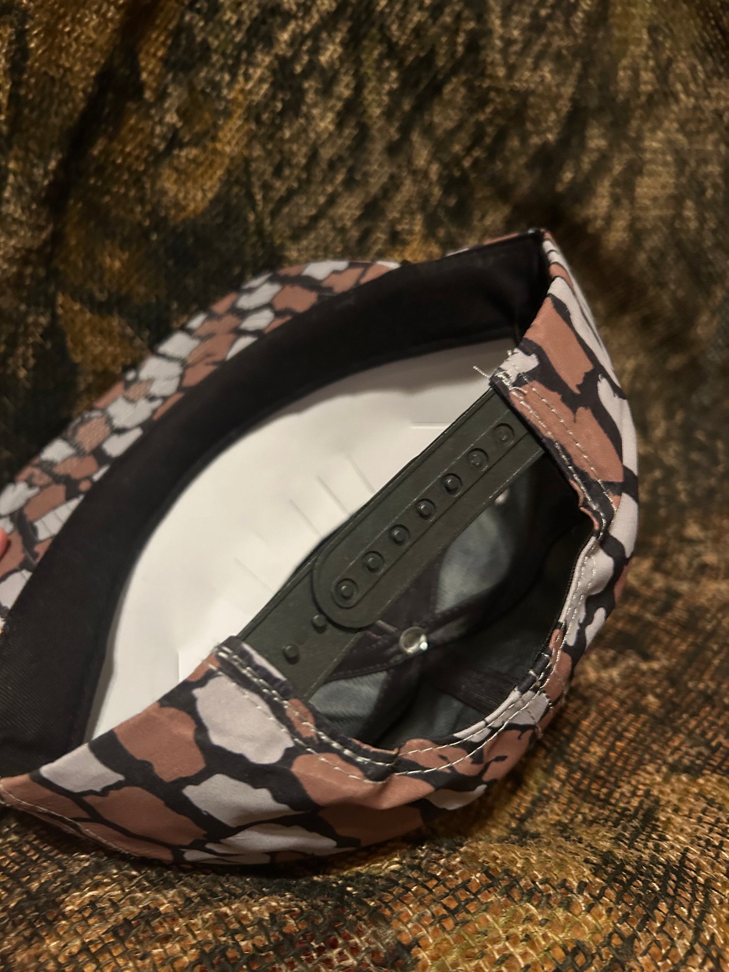 Miller lite patch on a Oak Camo ropebrim SnapBack hat