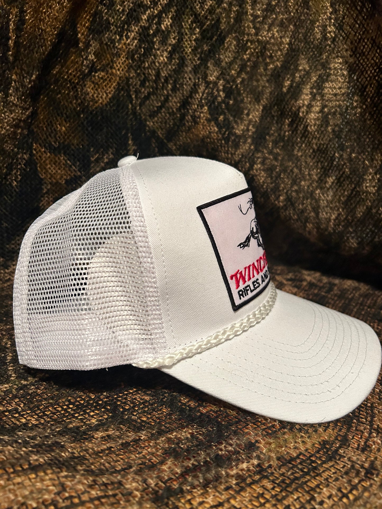 Winchester rifles & shotguns all white trucker hat