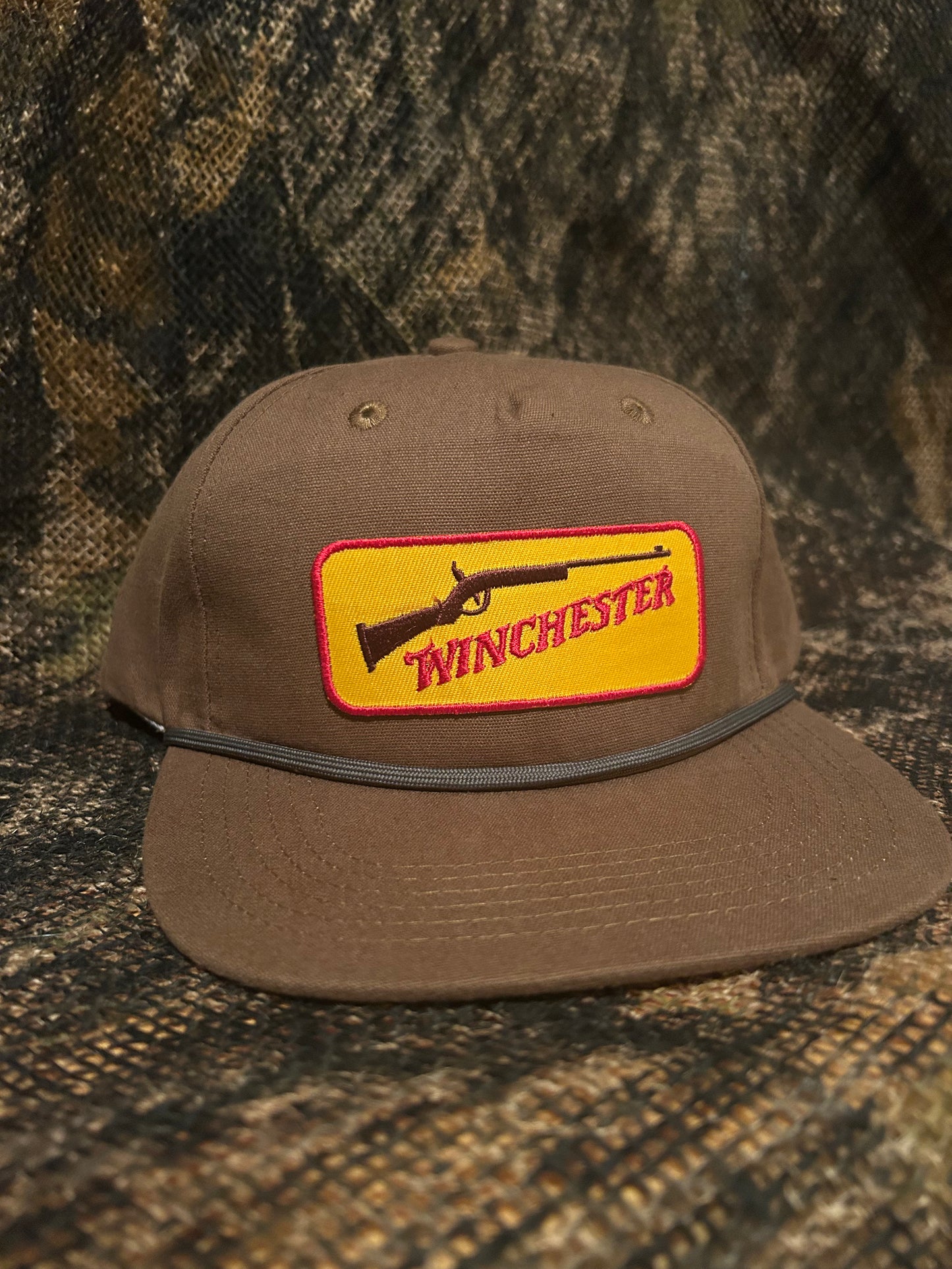 Winchester retro tobacco brown ropebrim SnapBack hat