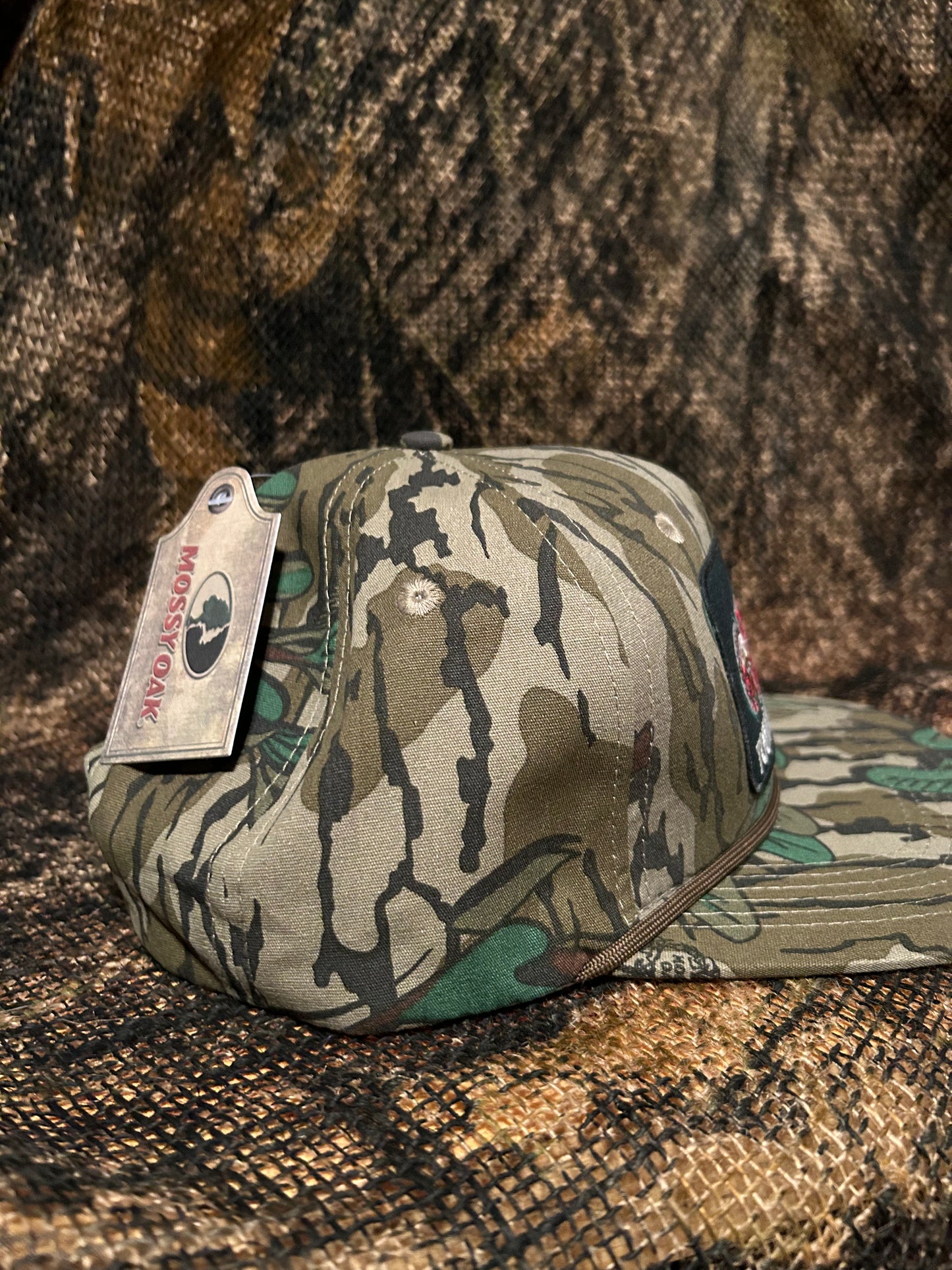 Red Man tournament Trail Mossy oak SnapBack hat - Bass Fishing Tobacco