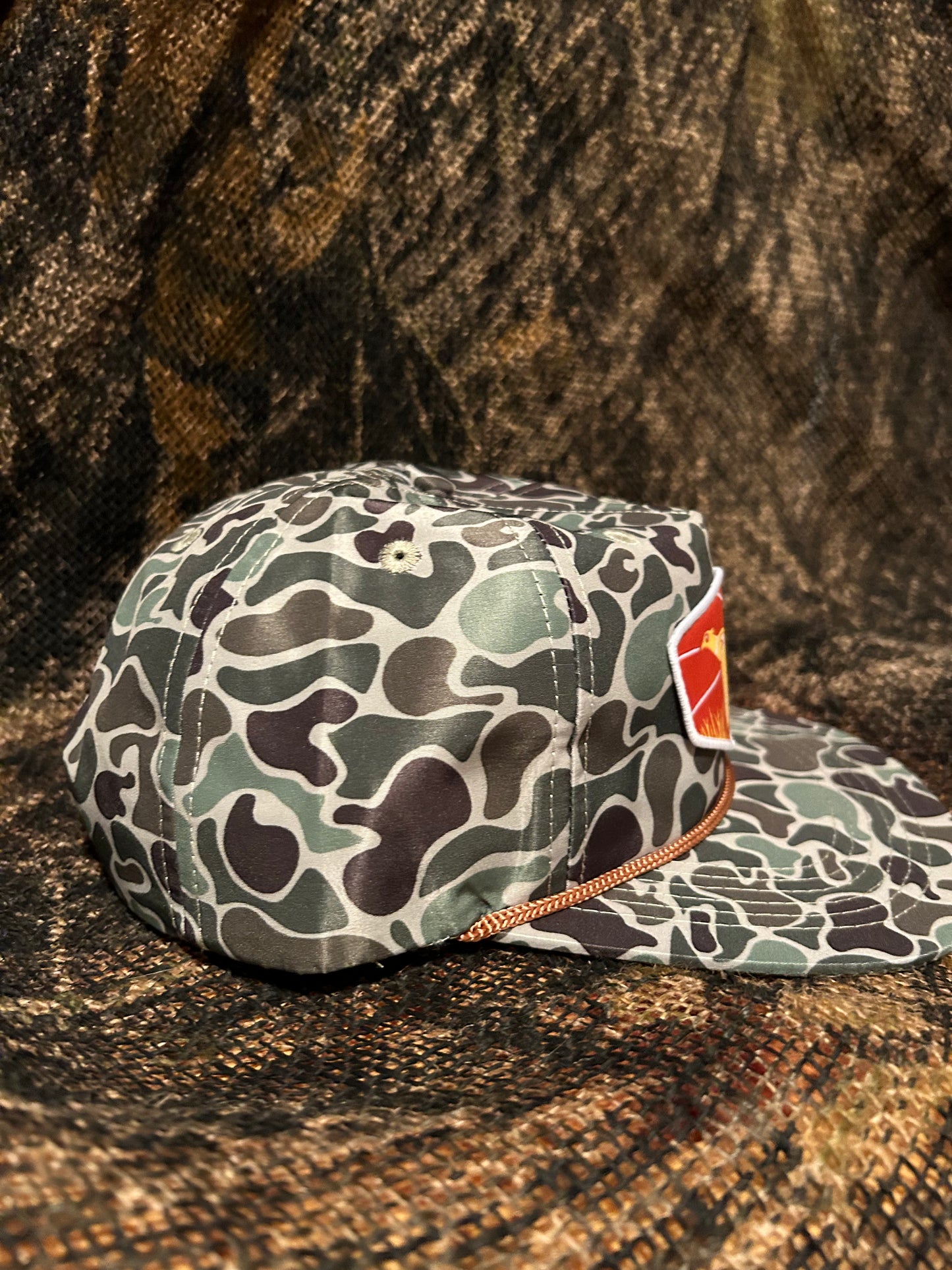 Pheasant Hunter jungle Camo ropebrim SnapBack hat