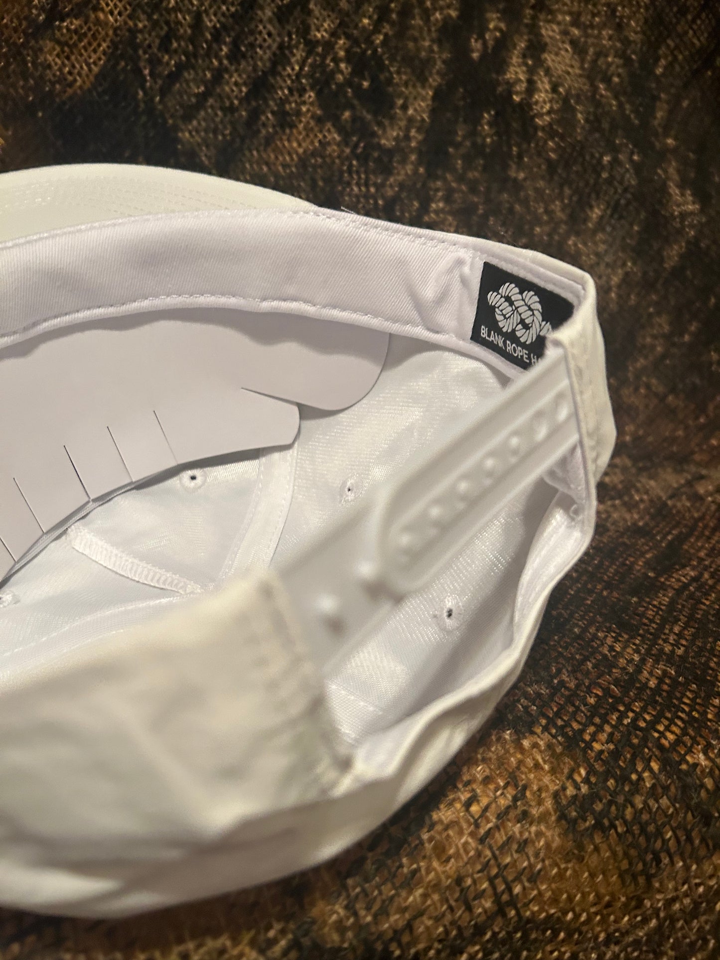 Busch Latte patch on a white rope brim SnapBack hat