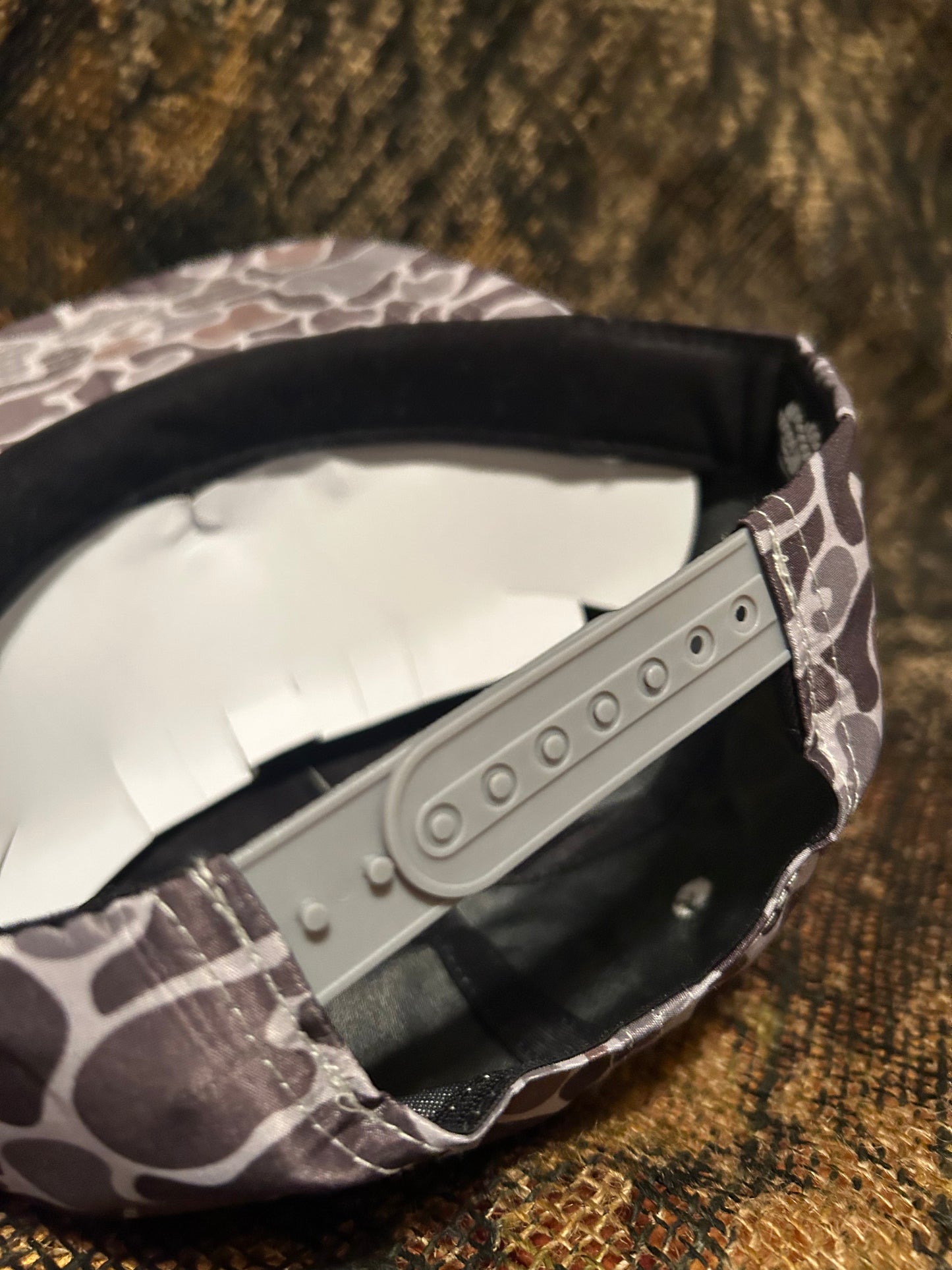 Busch Latte patch on a smokeshow Camo ropebrim SnapBack