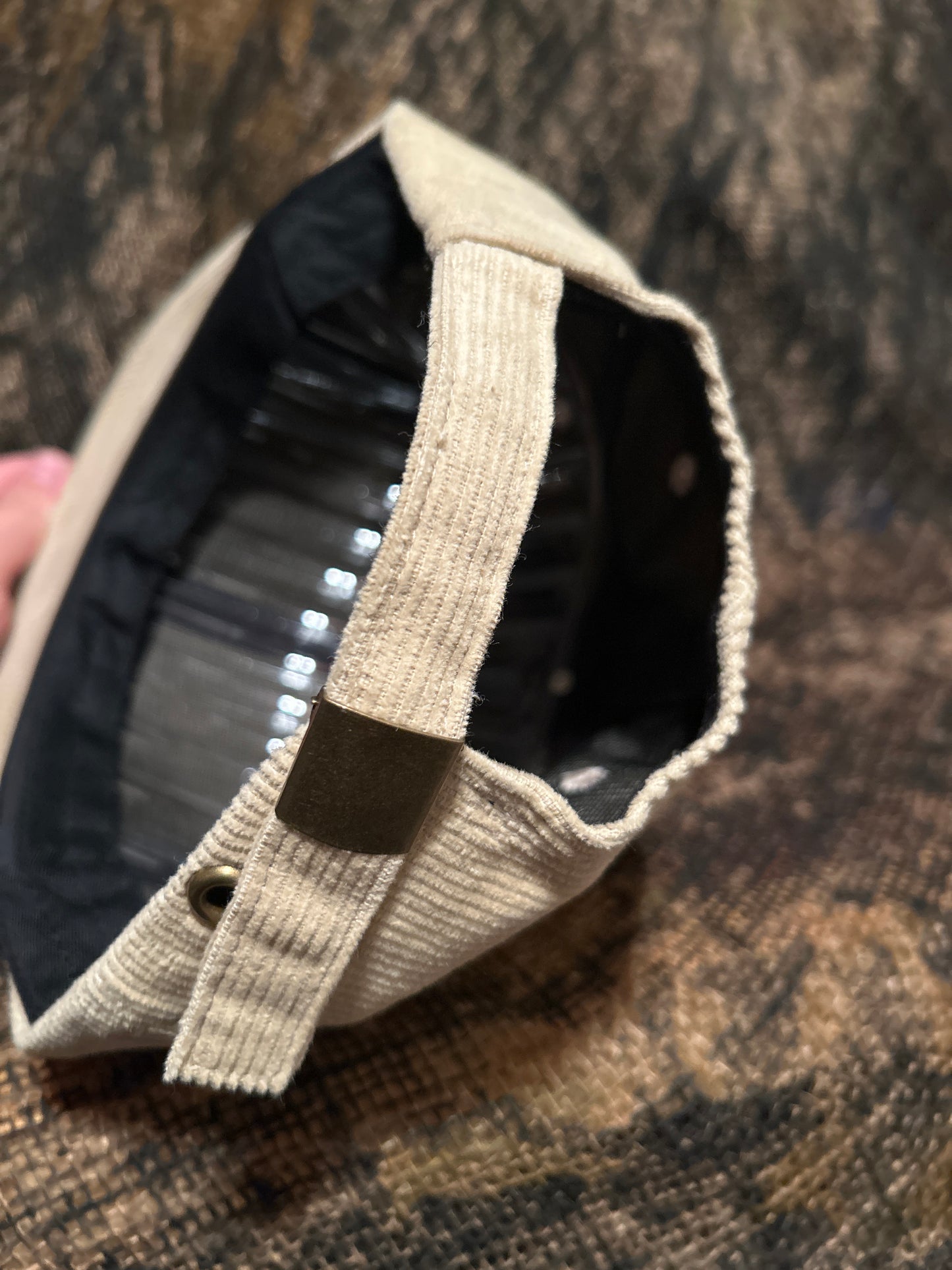 Off White Corduroy Buckle Hat