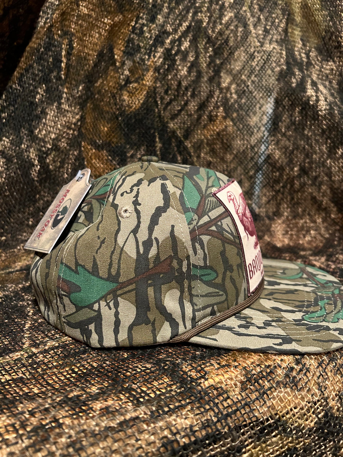 Banjo Brand Turkey hunting Mossy Oak ropebrim SnapBack hat