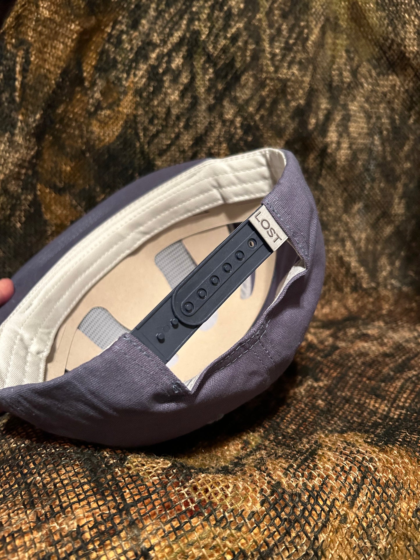 Navy blue white-rope brim SnapBack hat