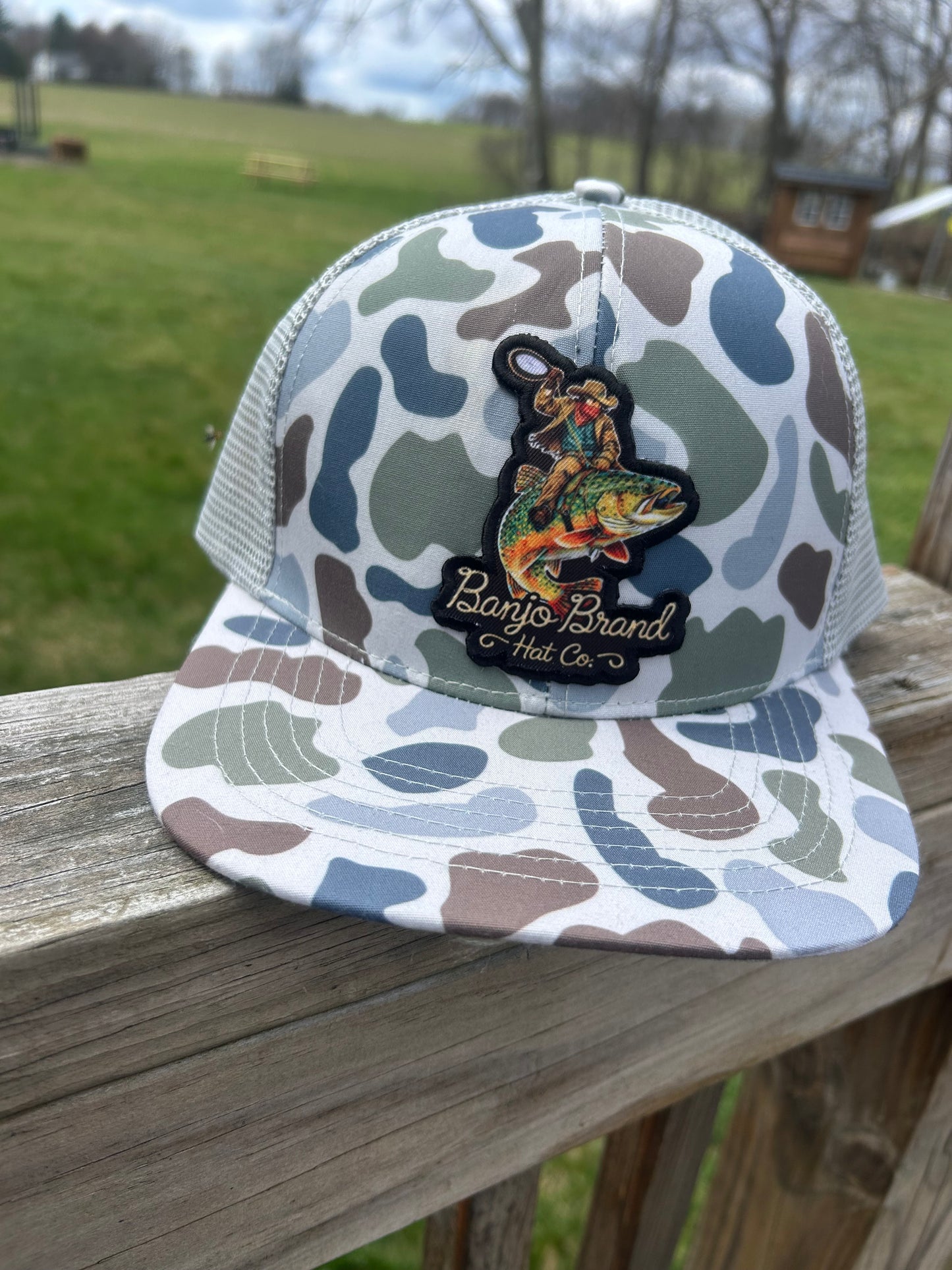 Trout fishing Cowboy camo SnapBack hat