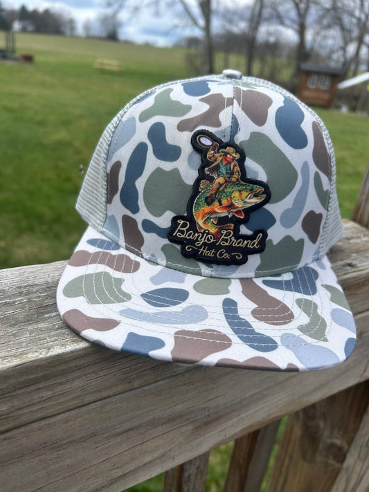 Trout fishing Cowboy camo SnapBack hat