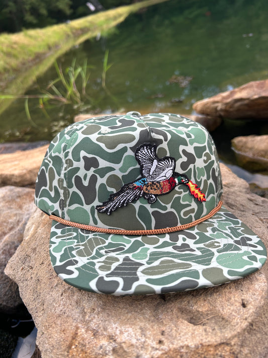 Fire Breathing Pheasant Camouflage snapback hat