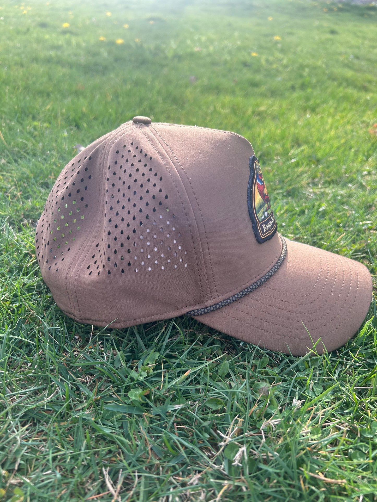 Banjo Brand Golf hat -  Brown - performance perforated SnapBack