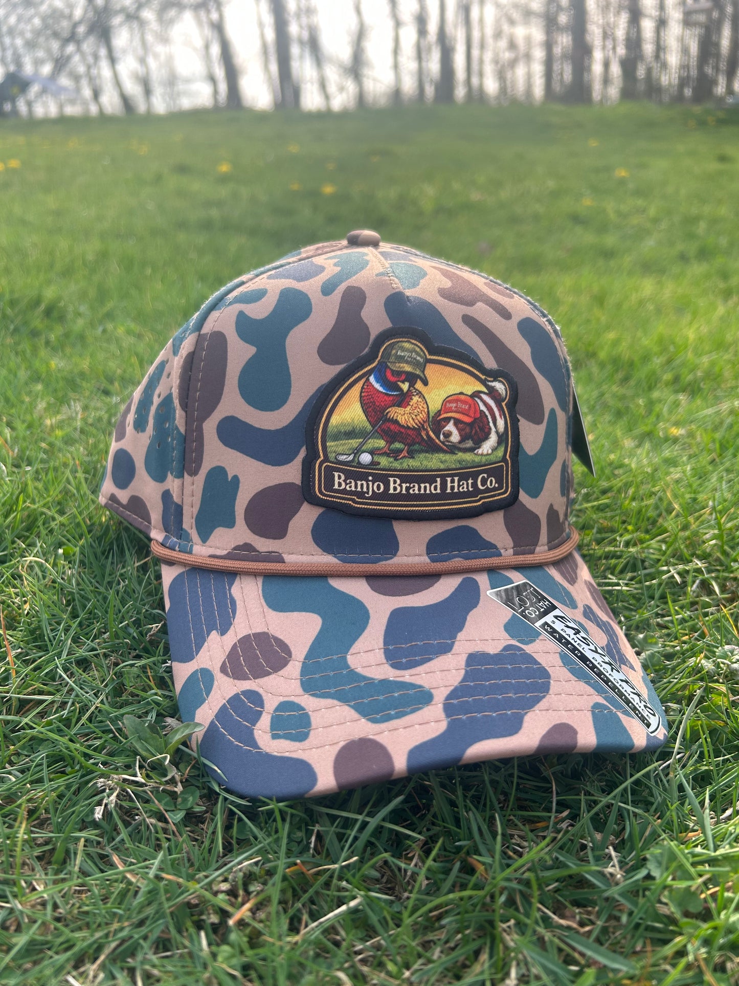 Banjo Brand Golf hat - dark brown camo - performance perforated SnapBack