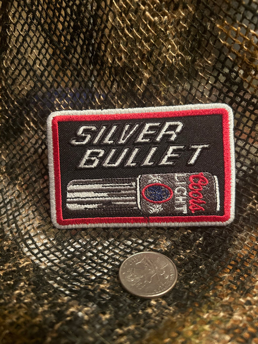 Coors Silver Bullet retro iron on patch