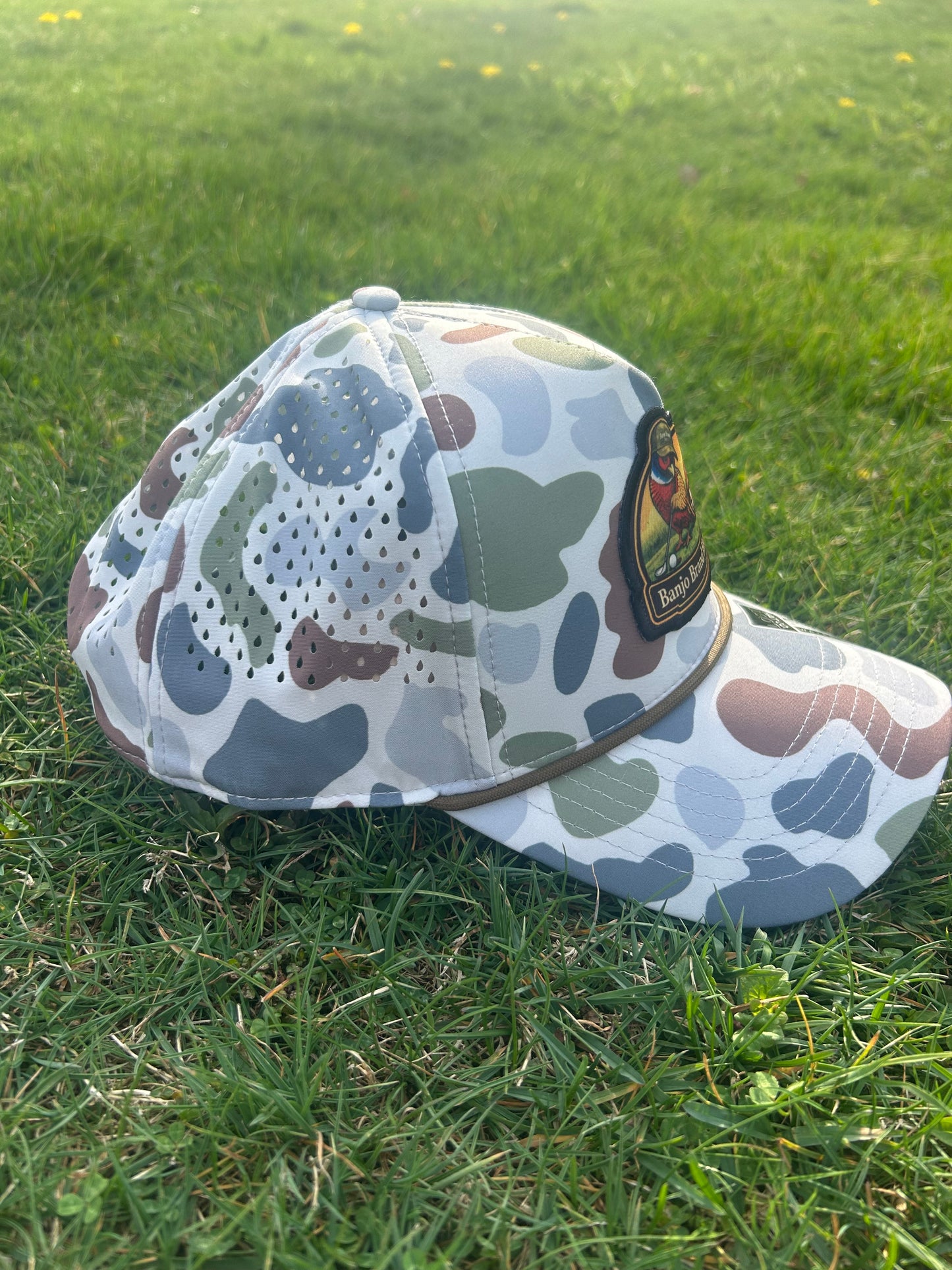 Banjo Brand Golf hat - blue camo - performance perforated SnapBack