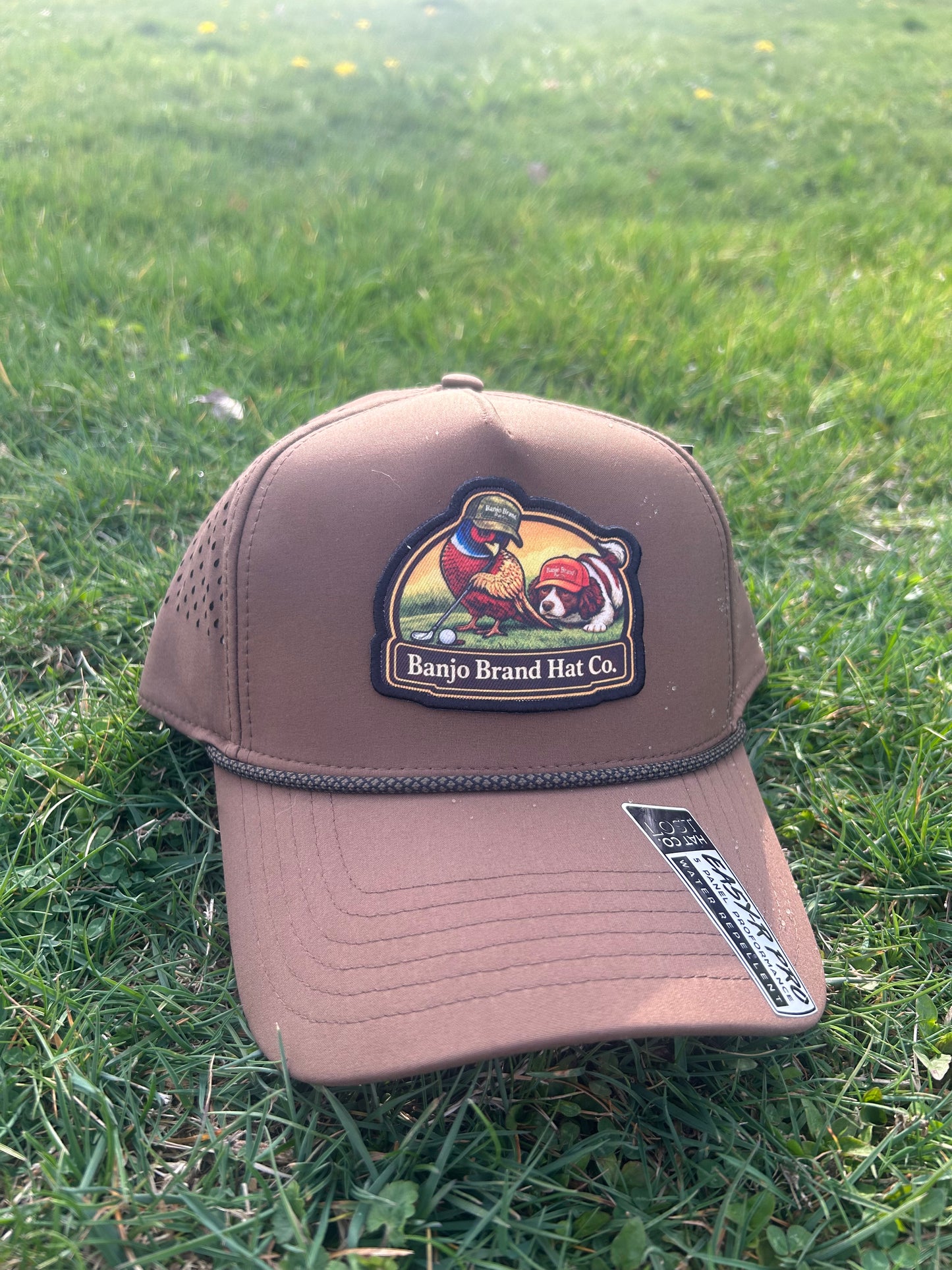 Banjo Brand Golf hat -  Brown - performance perforated SnapBack