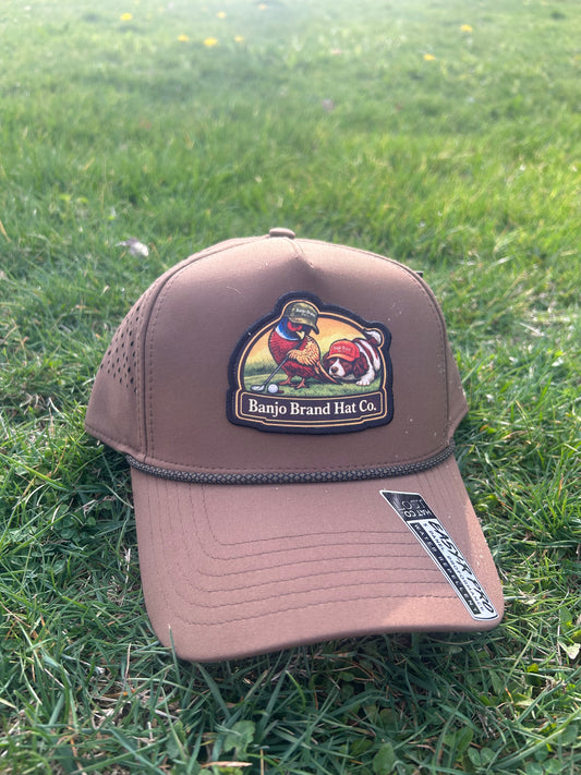 Banjo Brand Golf hat -  Brown - performance perforated SnapBack