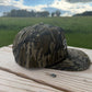 Banjo Cursive font mossyoak treestand camo SnapBack hat