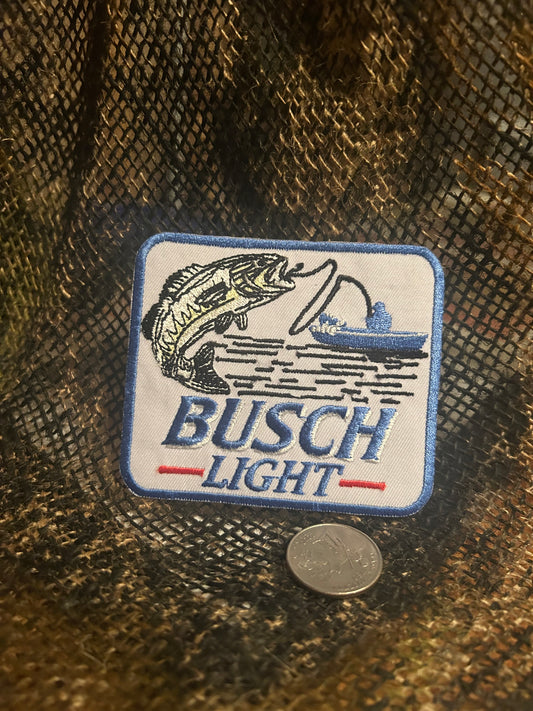 Busch Light retro fishing patch iron on