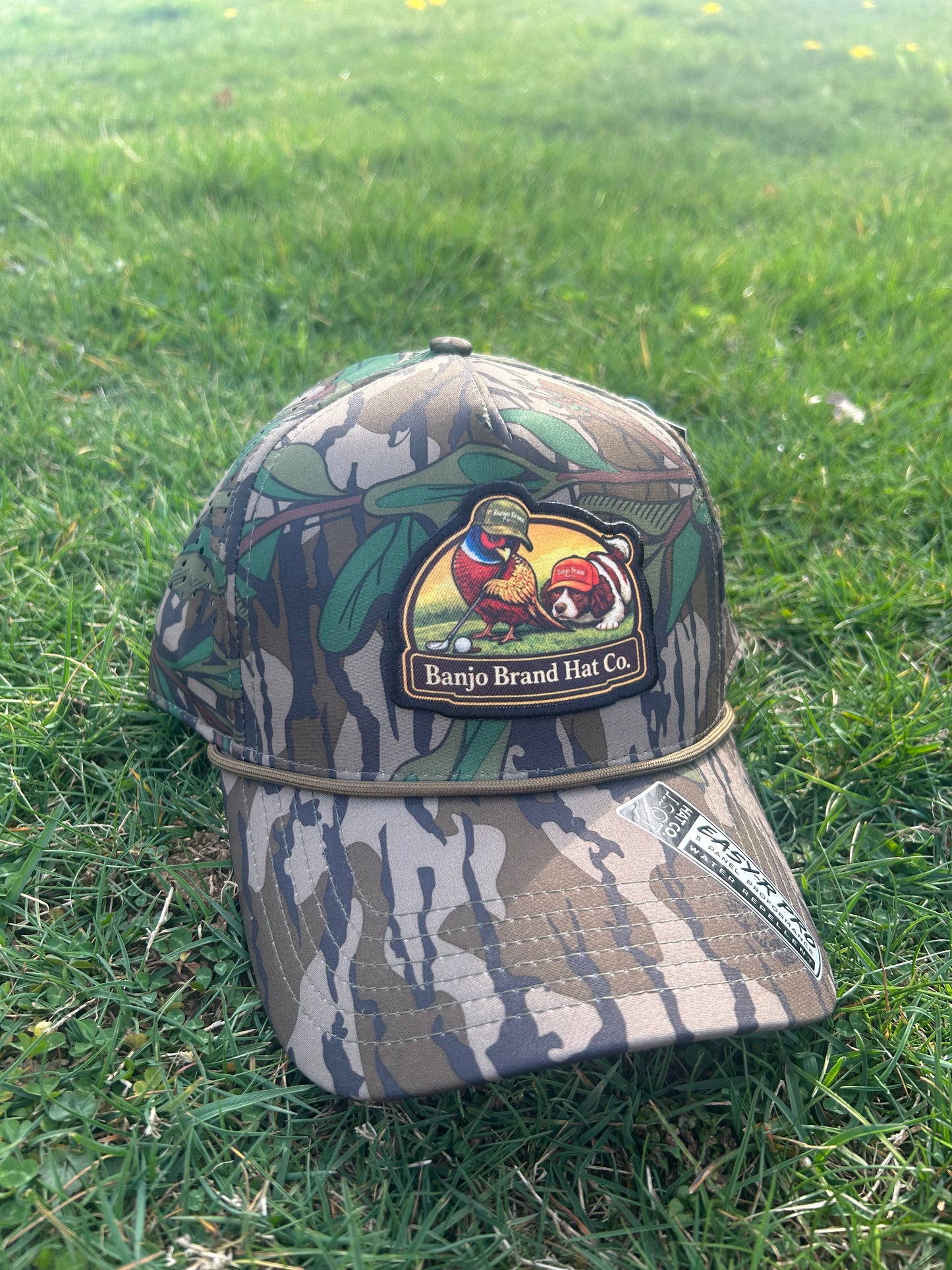 Banjo Brand Golf hat - Mossy Oak Greenleaf camo - performance perforated SnapBack