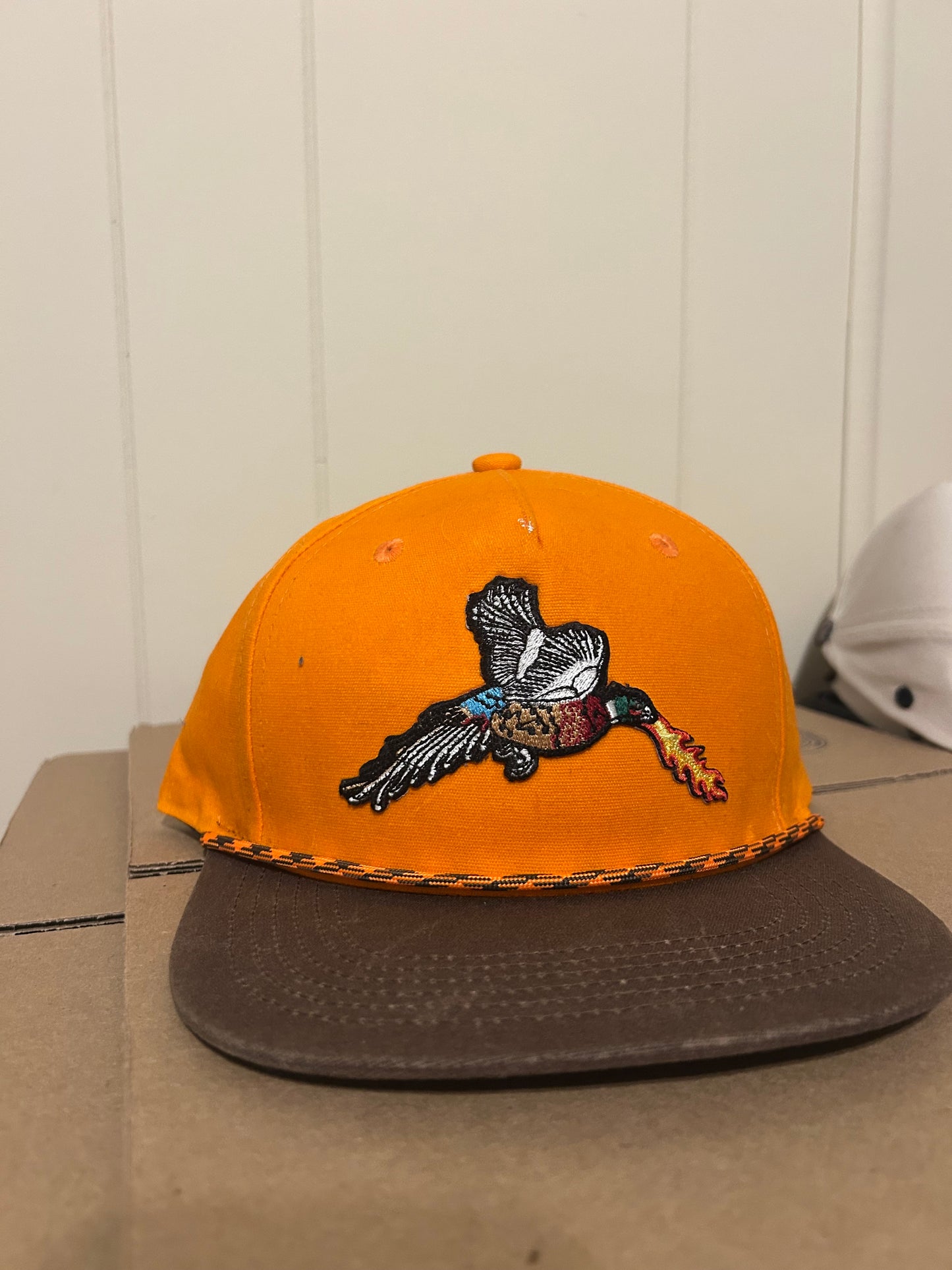 Fire Breathing Pheasant orange SnapBack hat