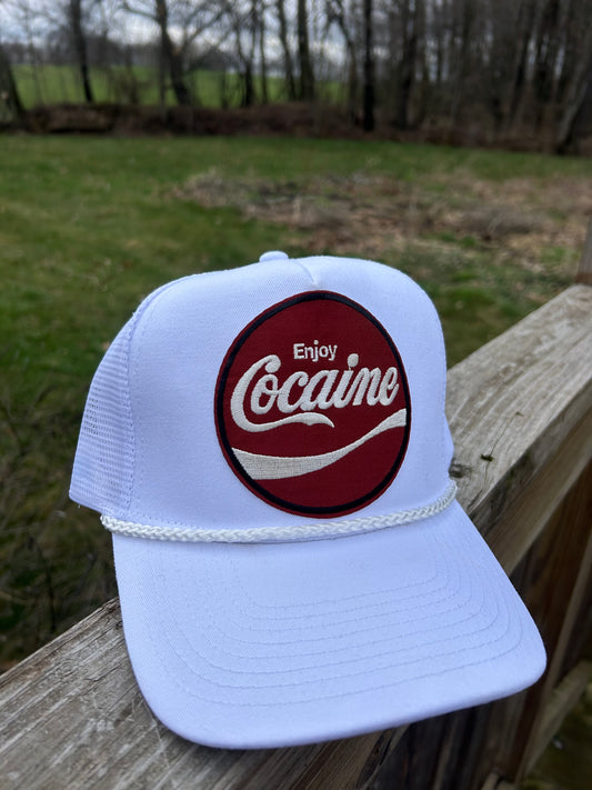 Enjoy Cocaine trucker hat