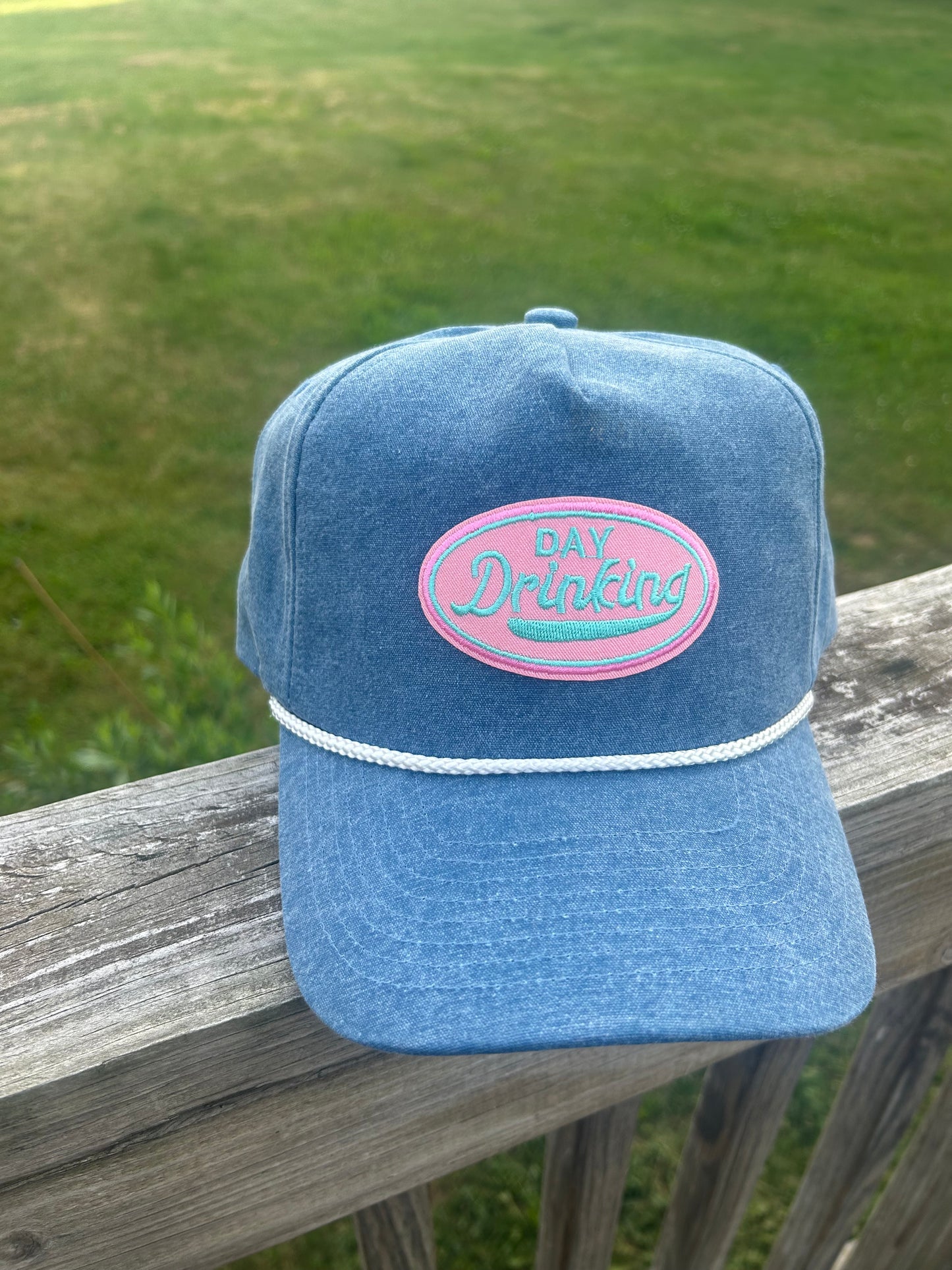 Day Drinking Hat - Baby Blue Roped SnapBack