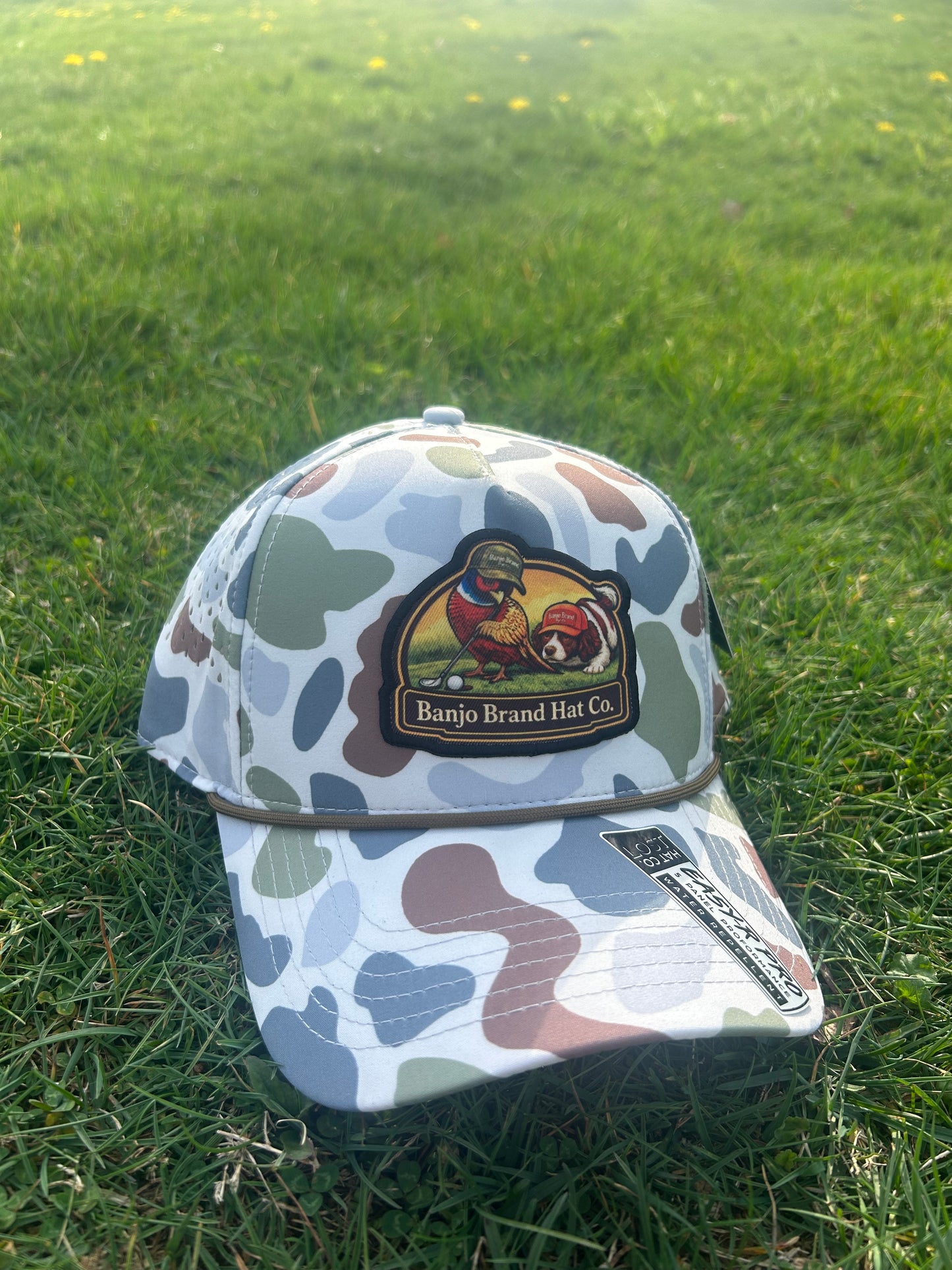 Banjo Brand Golf hat - blue camo - performance perforated SnapBack