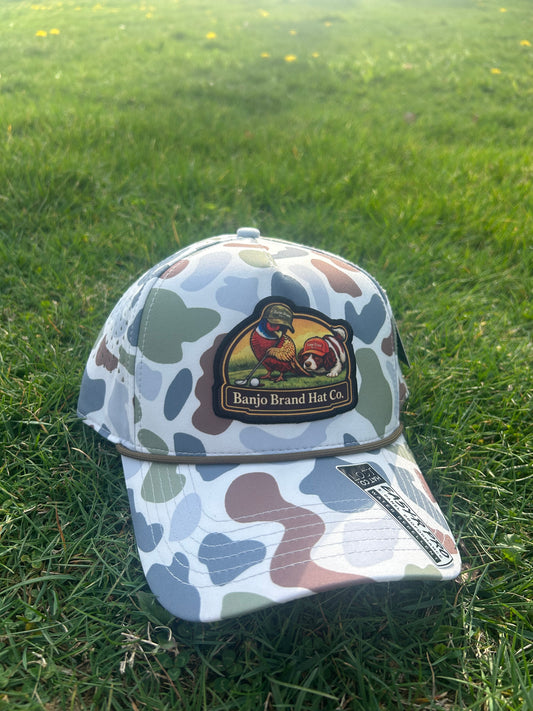 Banjo Brand Golf hat - blue camo - performance perforated SnapBack