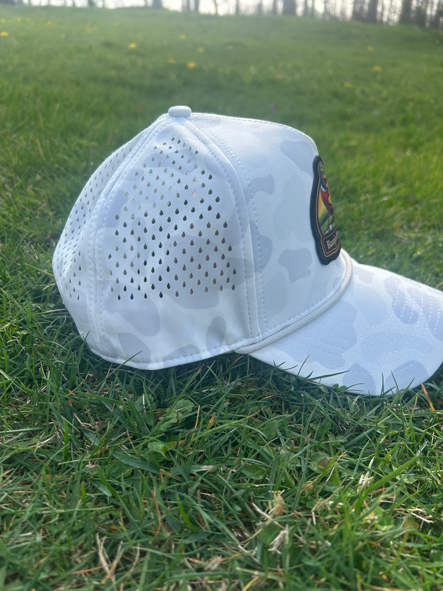 Banjo Brand Golf hat -  White Camo - performance perforated SnapBack