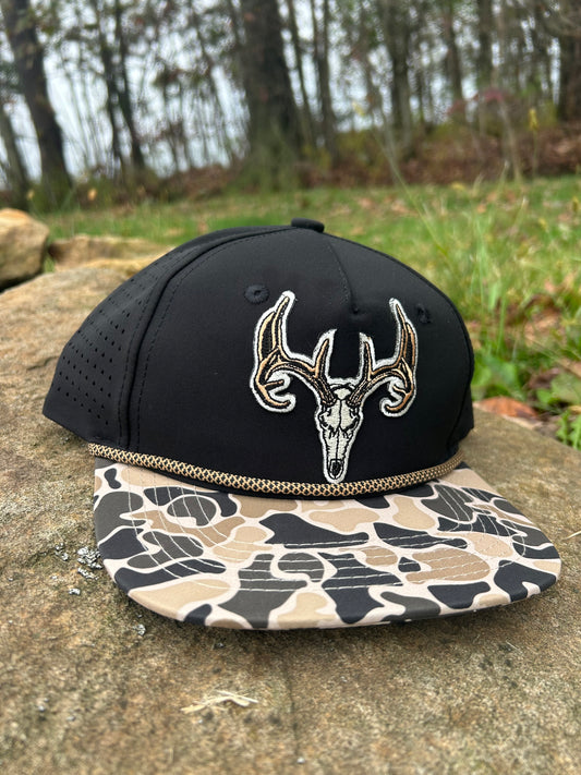 Deadhead whitetail deer two tone camo SnapBack hat