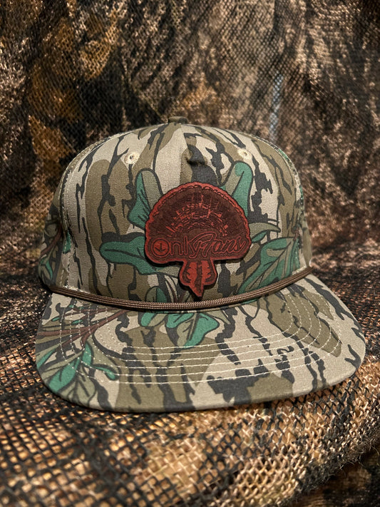 Onlyfans turkey leather patch retro mossy oak greenleaf SnapBack