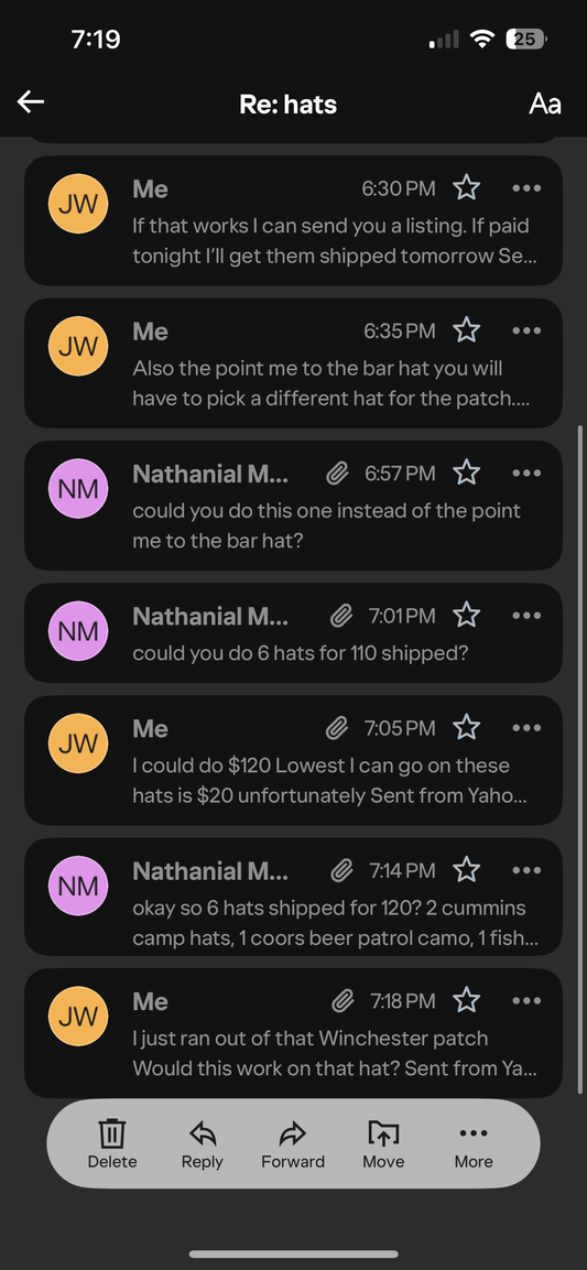 6 hats for Nathaniel