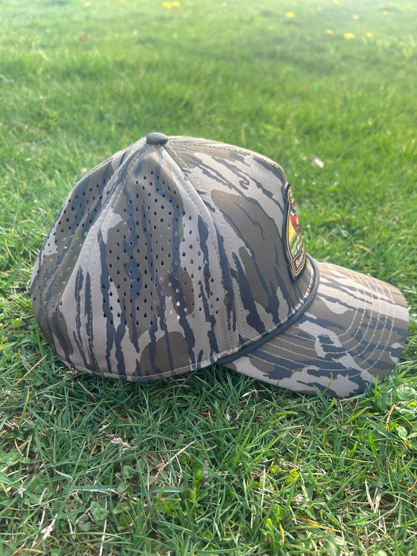 Banjo Brand Golf hat - Mossy Oak Bottomland camo - performance perforated SnapBack