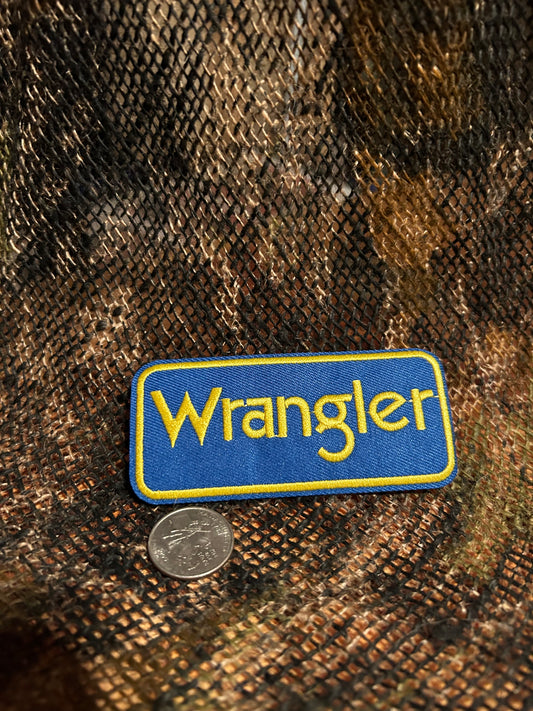 Wrangler iron on patch