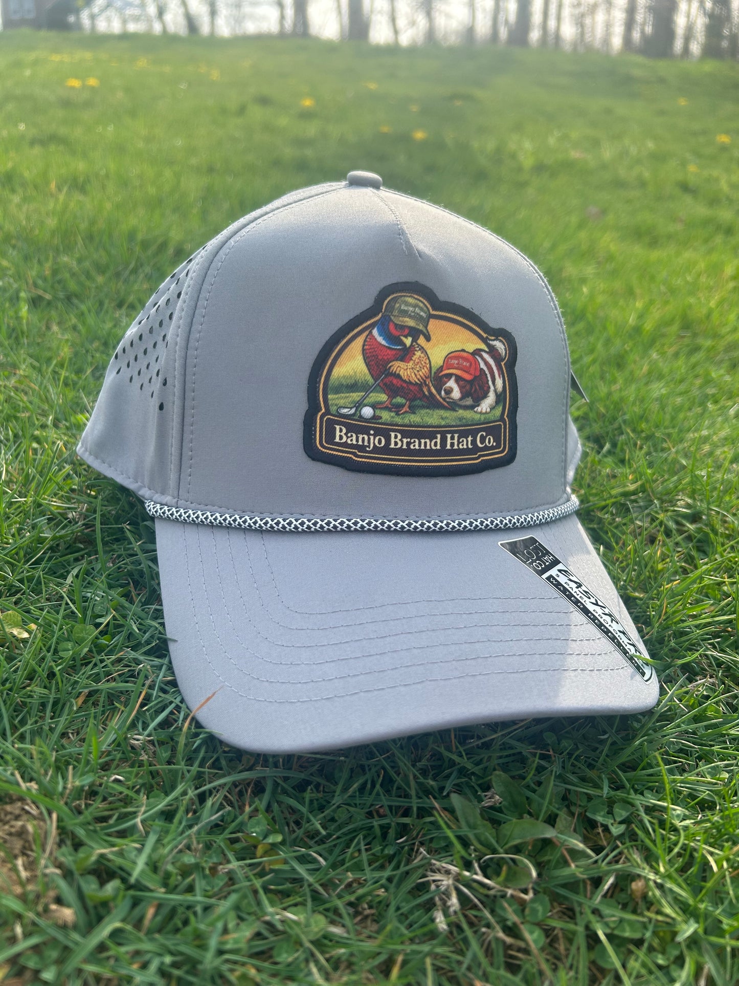 Banjo Brand Golf hat - Gray - performance perforated SnapBack