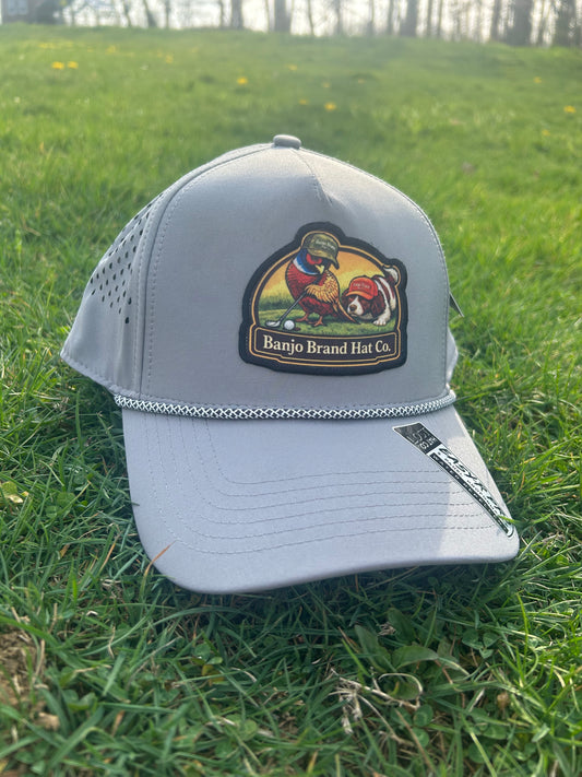 Banjo Brand Golf hat - Gray - performance perforated SnapBack