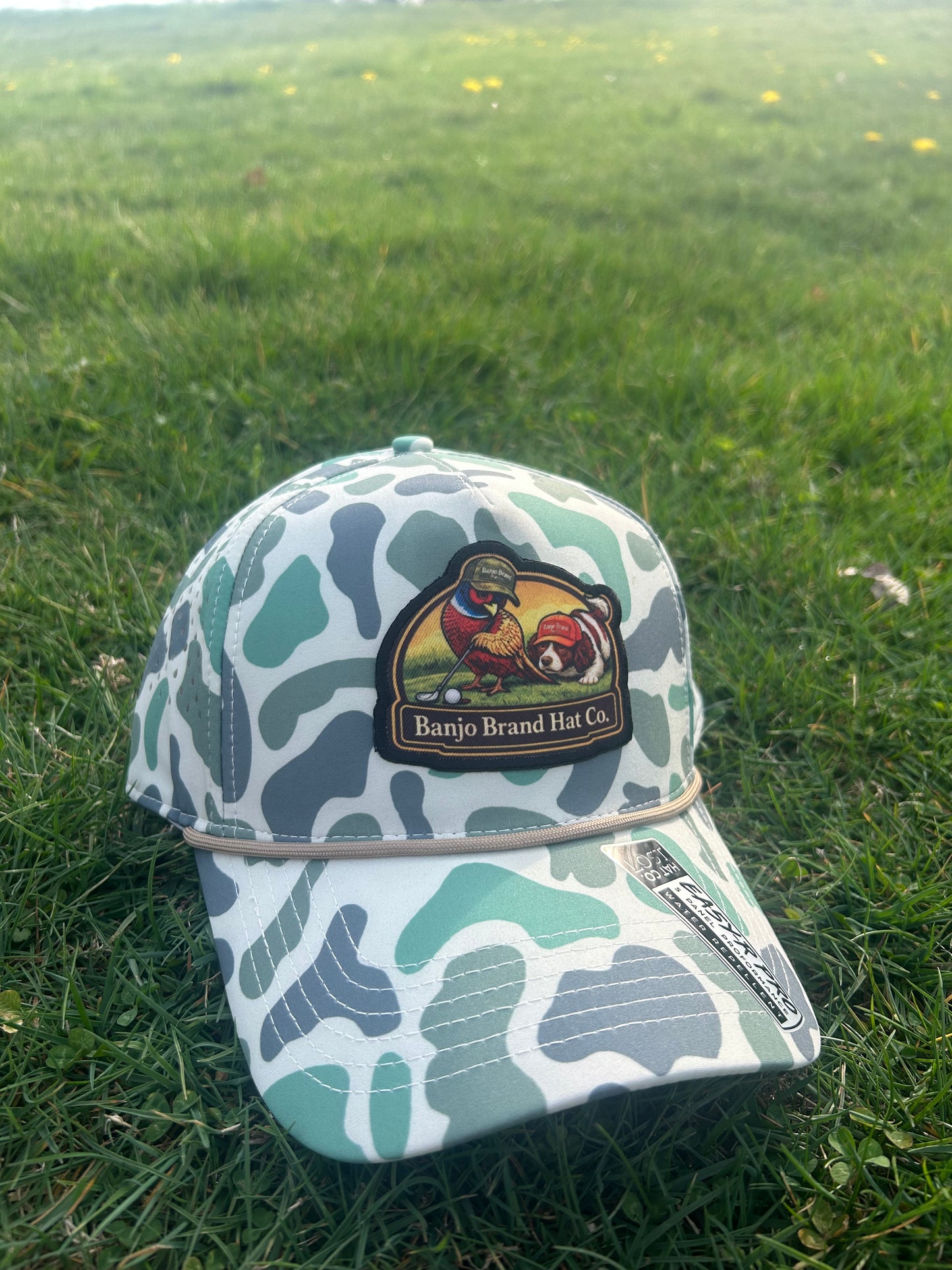 Banjo Brand Golf hat - green camo - performance perforated SnapBack