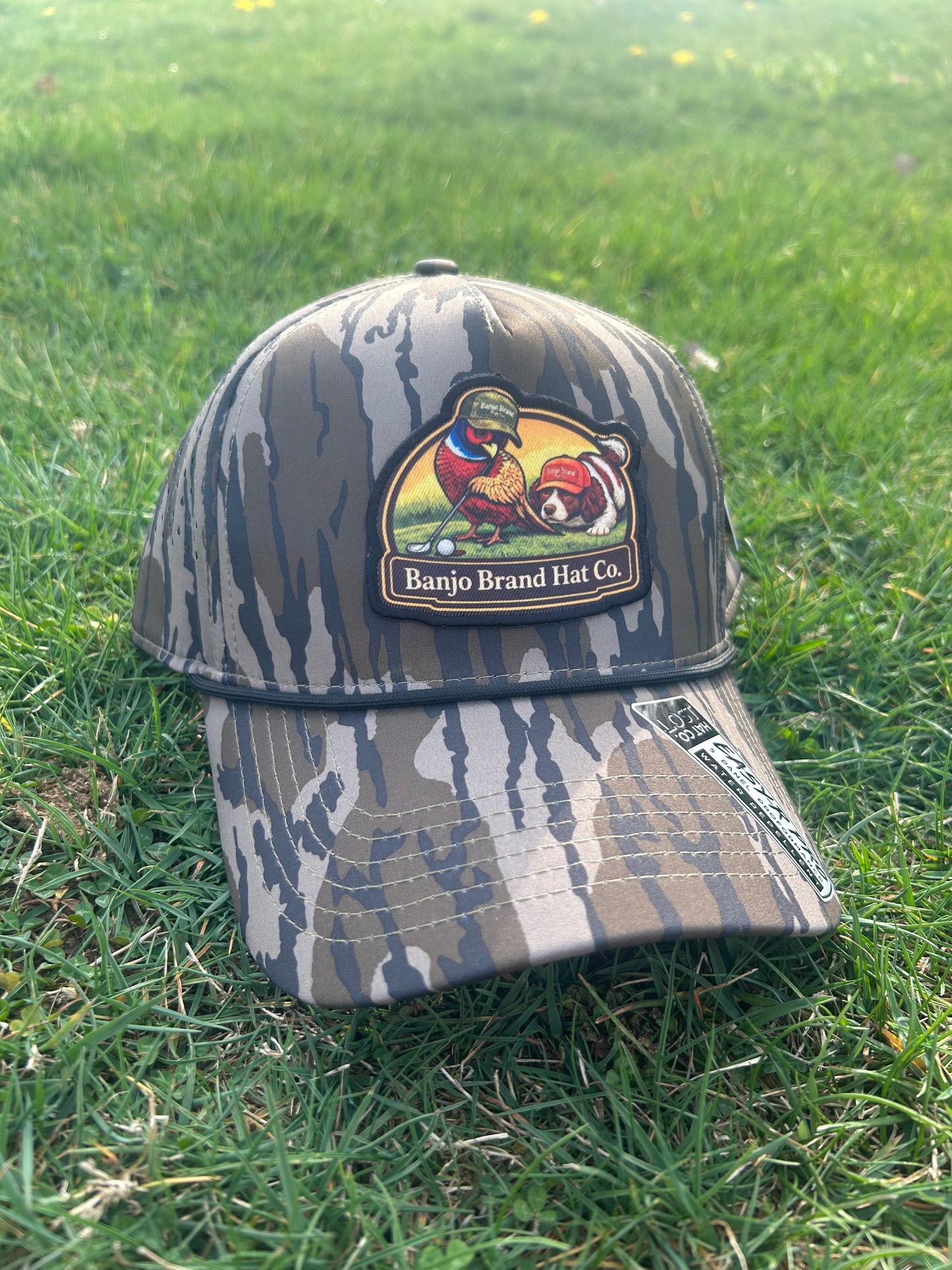 Banjo Brand Golf hat - Mossy Oak Bottomland camo - performance perforated SnapBack