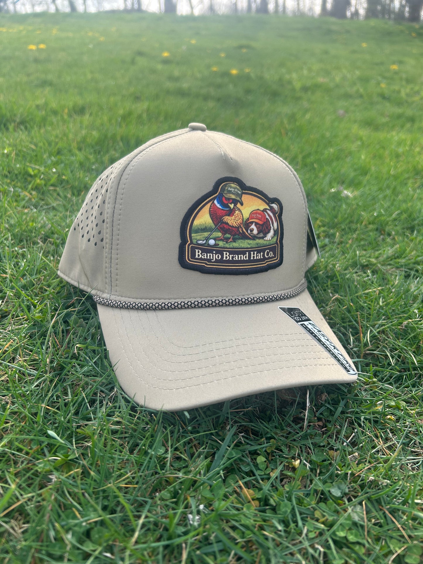 Banjo Brand Golf hat -  Olive - performance perforated SnapBack