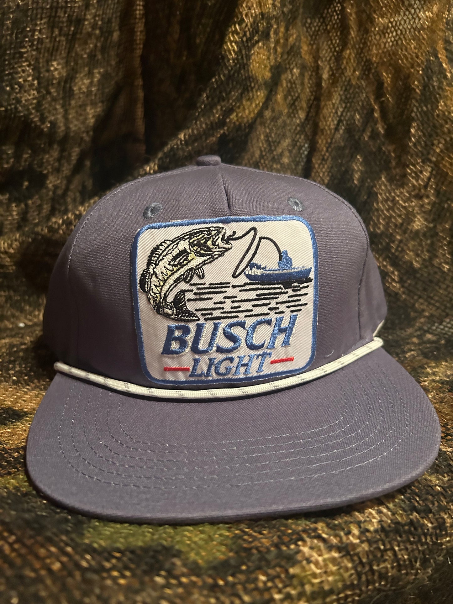 Busch Light retro fishing camo snapback hat