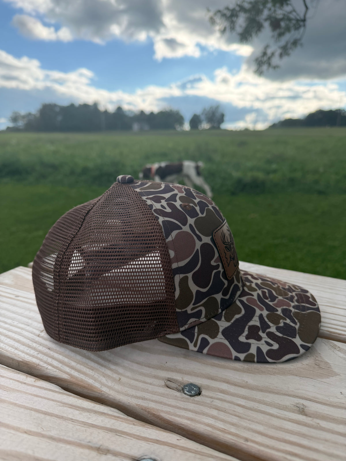 Banjo Brand Smoking Deer Camo trucker hat