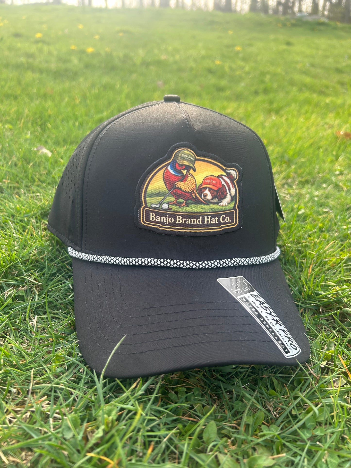 Banjo Brand Golf hat -  Black - performance perforated SnapBack