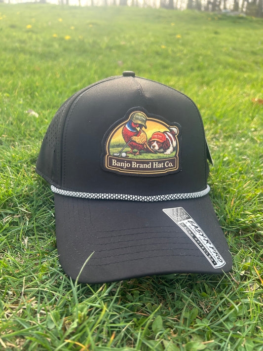 Banjo Brand Golf hat -  Black - performance perforated SnapBack