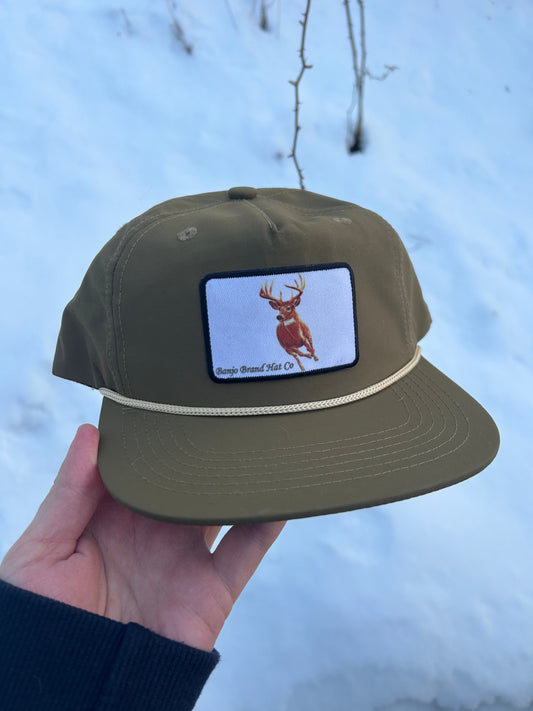 Whitetail buck BBHC olive green SnapBack hat